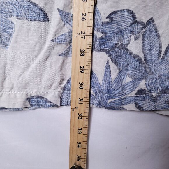 Tommy Bahama Silk Hawaiian Shirt Mens Large Floral Blue, White Original Fit Camp - Picture 6 of 12